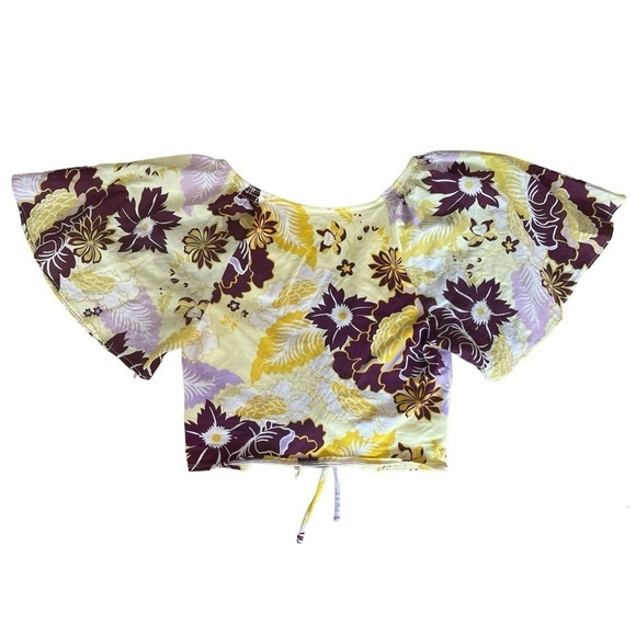 Anthropologie Maeve Cinched Flutter-Sleeve Top size Small - Picture 9 of 13